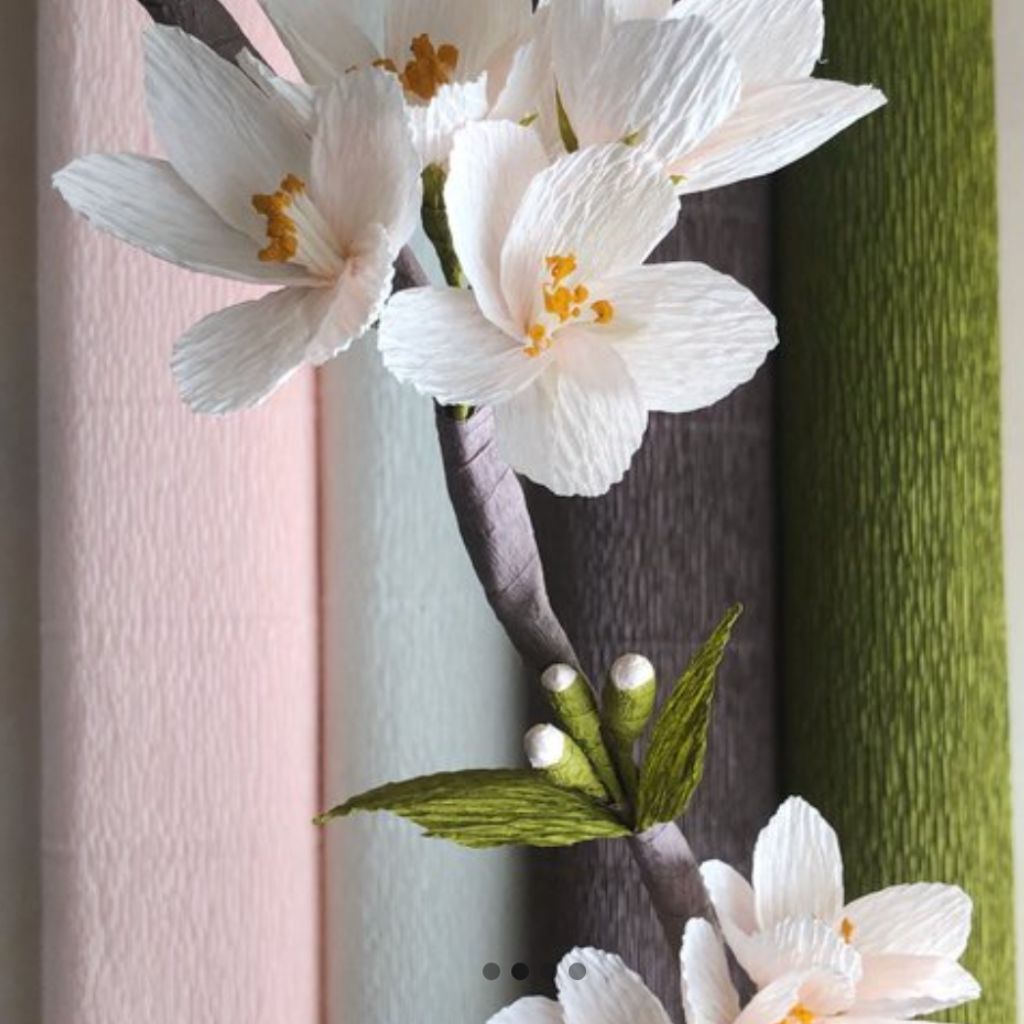 NEW - Crepe Cherry Flowers Craft Kit, Paper Flower Making