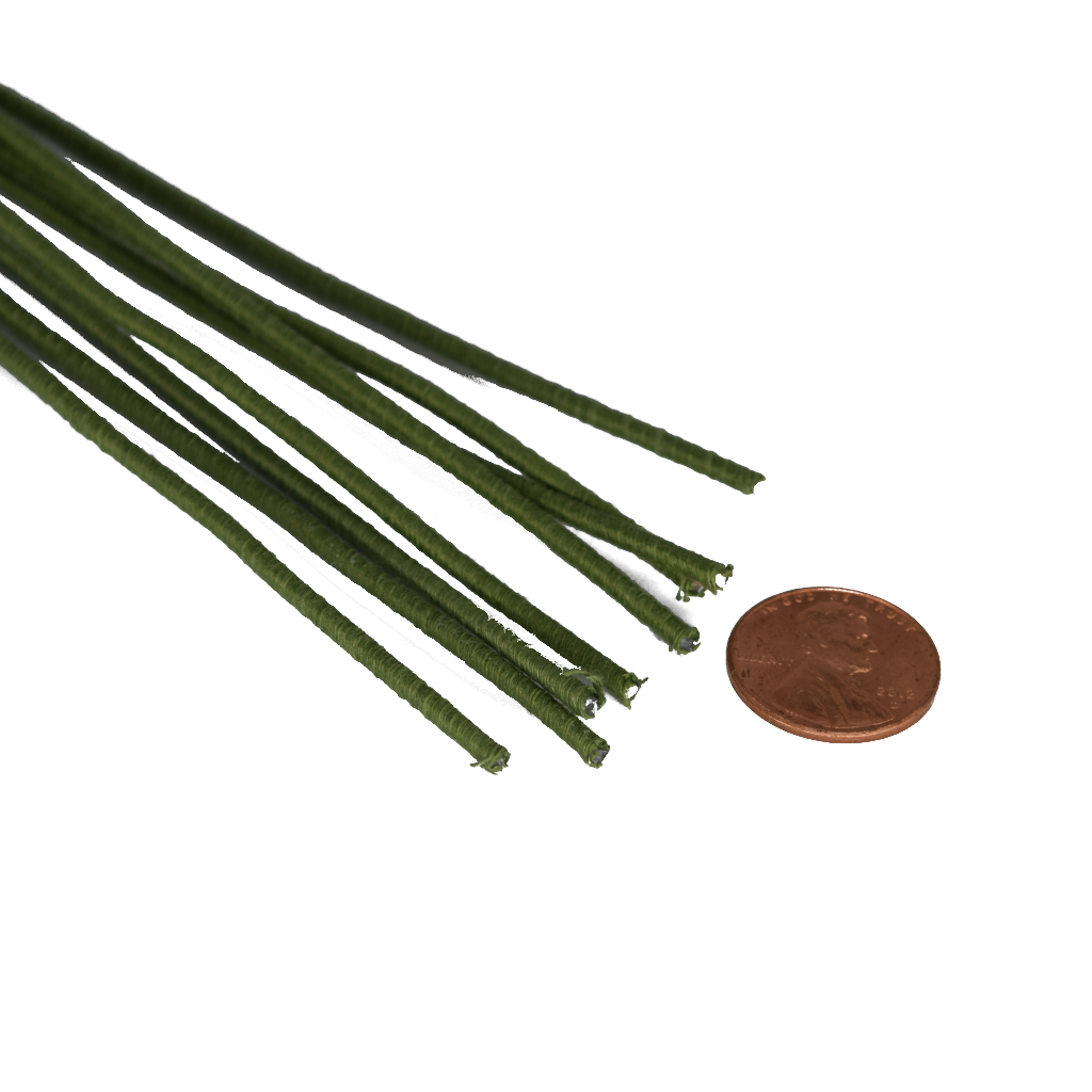 Wire Stem 22 gauge (Green) & 22 gauge (White) Cloth Wrapped 6 (100 pi –  Wholesale Sugar Flowers